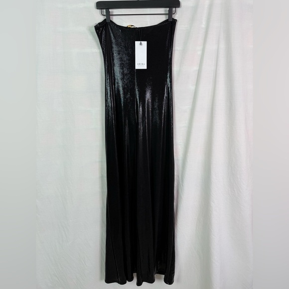 Akira Just A Feeling Slinky Black Jumpsuit Snake Ring Strapless NEW NWT Lg - Picture 6 of 9